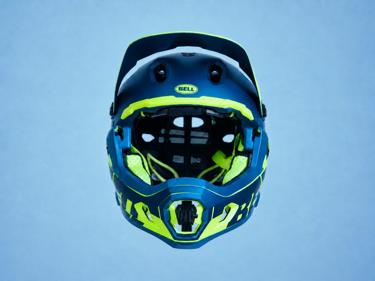 GoPro chin mount for the Bell Super DH, front view
