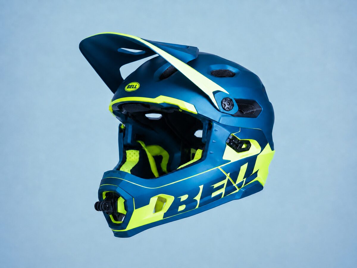 GoPro chin mount for the Bell Super DH, side view