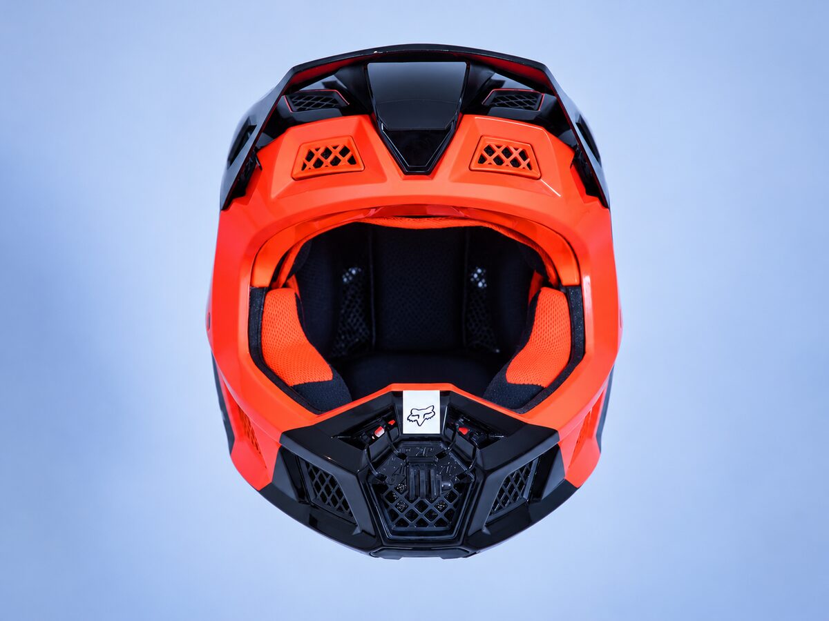 Supporto mentoniera GoPro per Fox Racing Rampage Pro Carbon, vista frontale