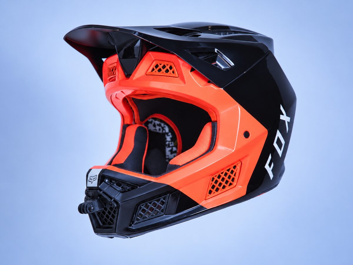 Supporto mentoniera GoPro per Fox Racing Rampage Pro Carbon, vista laterale